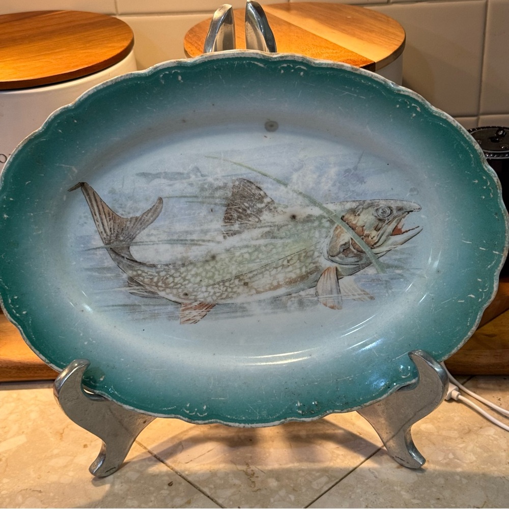 Vintage Crown fish ceramic platter